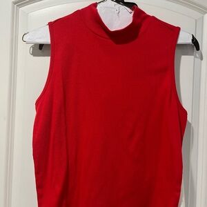 No Boundaries Red Sleeveless Mock Neck Tank